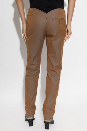 Alexander McQueen Cotton crease-front trousers