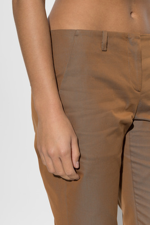 Alexander McQueen Cotton crease-front trousers