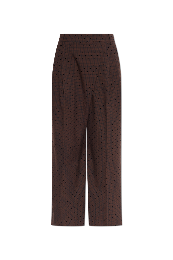 Ganni Plaid pattern trousers