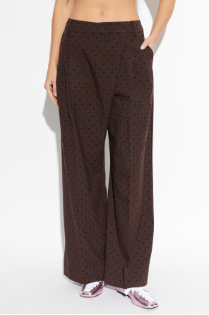 Ganni Plaid pattern trousers