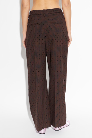 Ganni Plaid pattern trousers
