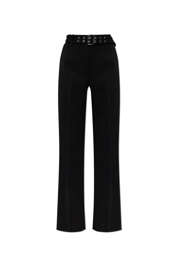 Ganni Creased trousers with belt