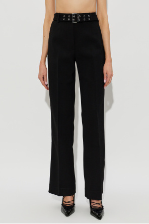 Ganni Creased trousers with belt