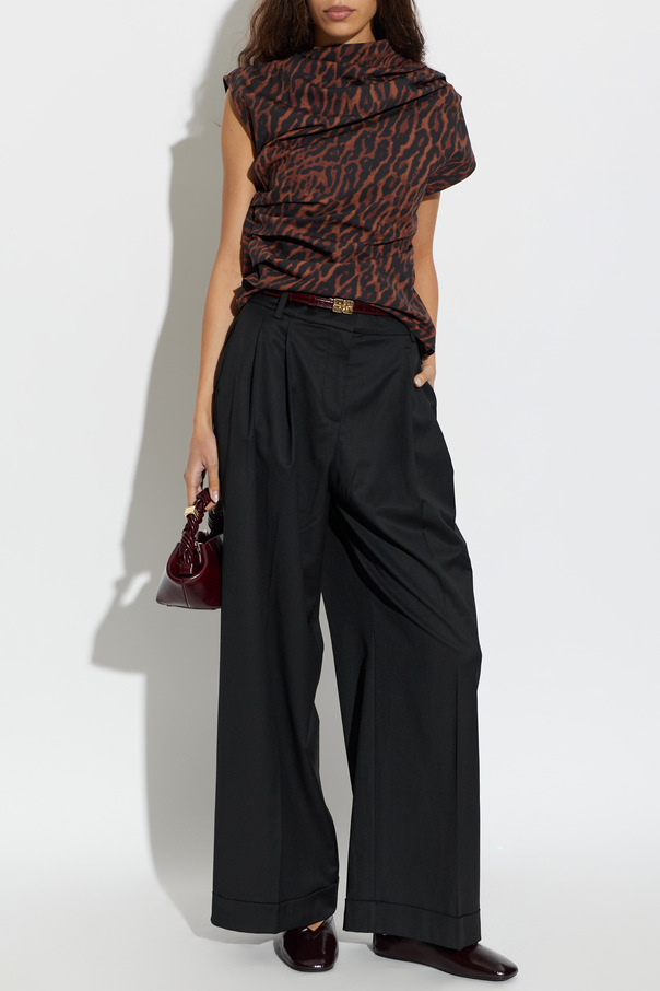 Ganni Pantalones de vestir con pliegue