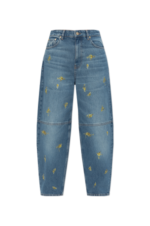 Jeans with floral motif