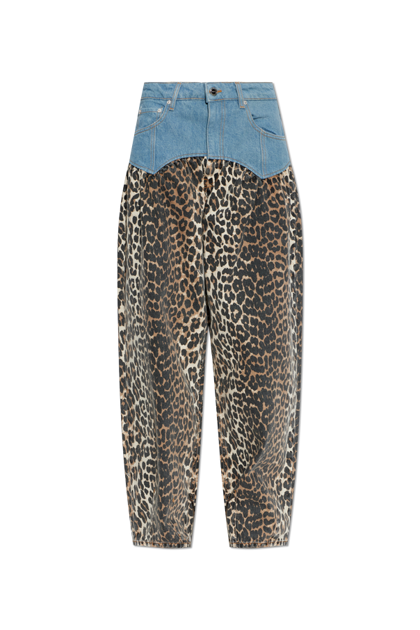 Jeans with floral motif od Ganni
