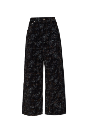 Pantalones de terciopelo con motivo floral