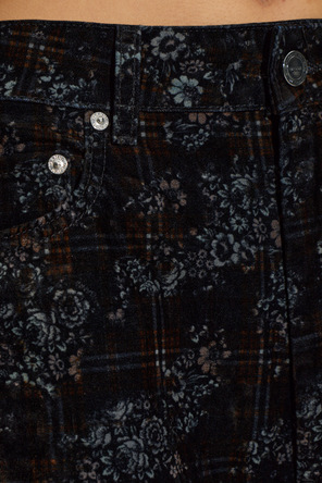 Ganni Pantalones de terciopelo con motivo floral