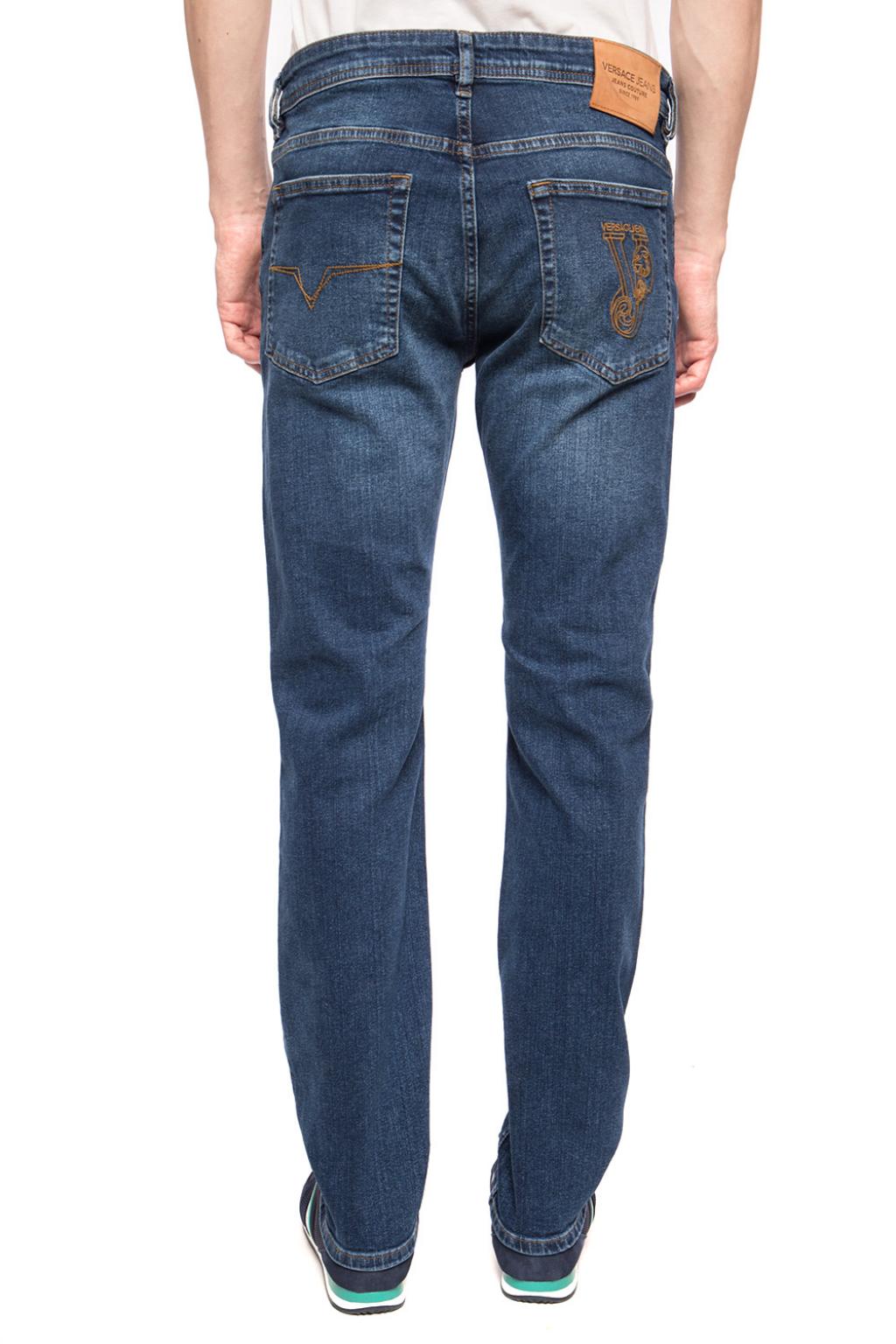 Versace Jeans Couture distressed slim jeans in blue