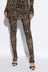 Blumarine BROWN Trousers with animal motif