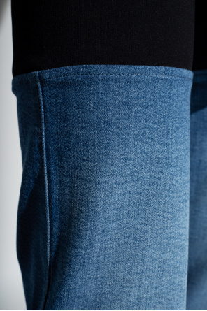 Alaïa Spodnie z łączonych materiałów