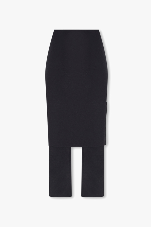 Alaïa Technical ruched trousers with skirt overlay