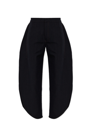 Split wool jeans