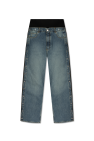 Alaïa BLUE Jeans with detachable side stripes