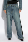 Alaïa BLUE Jeans with detachable side stripes