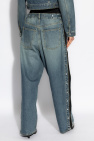 Alaïa BLUE Jeans with detachable side stripes