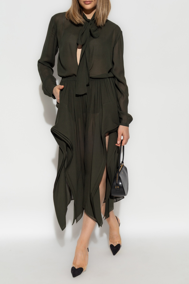 Alaïa Transparent trousers with ruffles