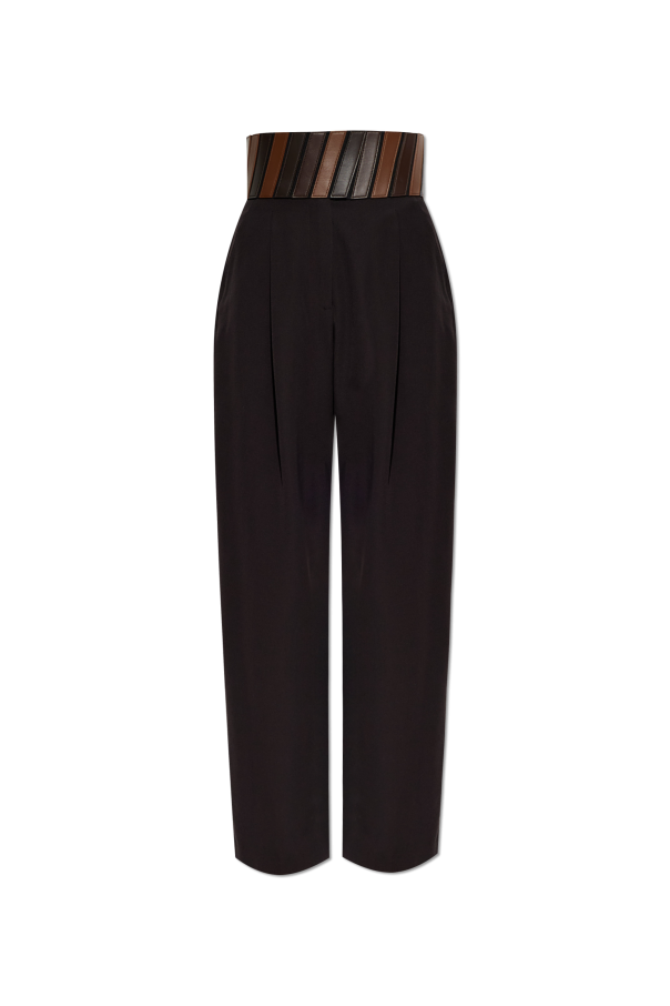 Trousers with leather inserts at the waist od Alaïa