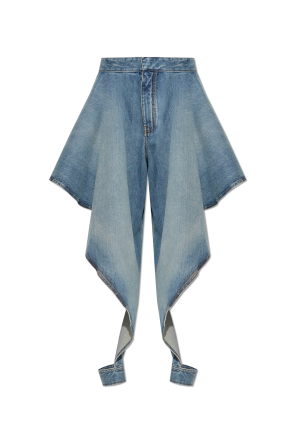 Asymmetric jeans with a `vintage` effect
