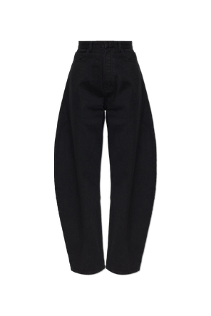 High-waisted jeans