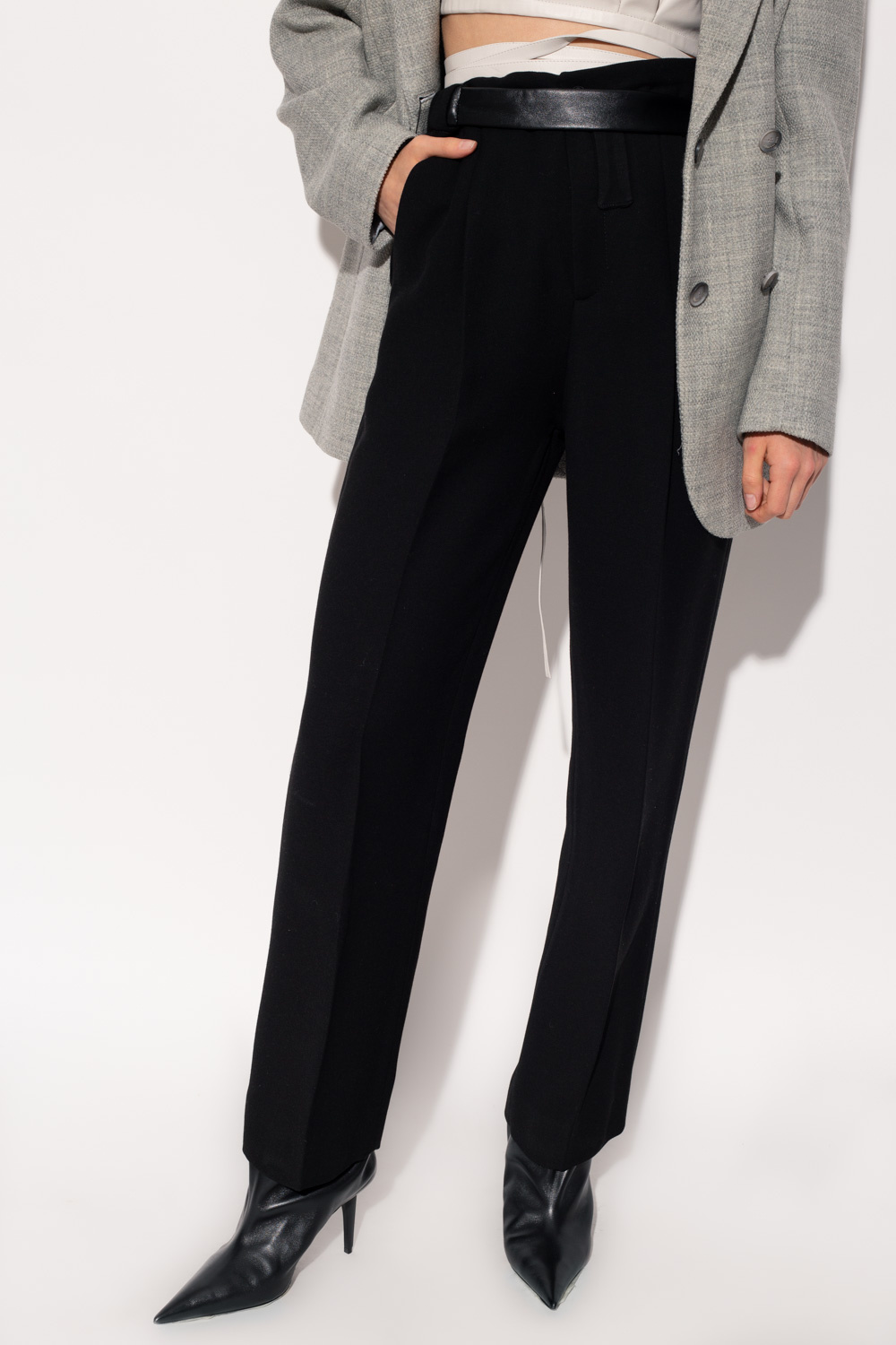 The Mannei ‘Aberdeen’ ribbed Tapered trousers