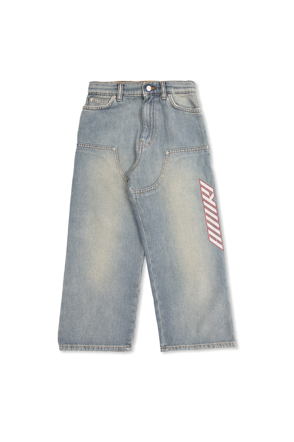 Jeans with a 'vintage' effect od Amiri Kids