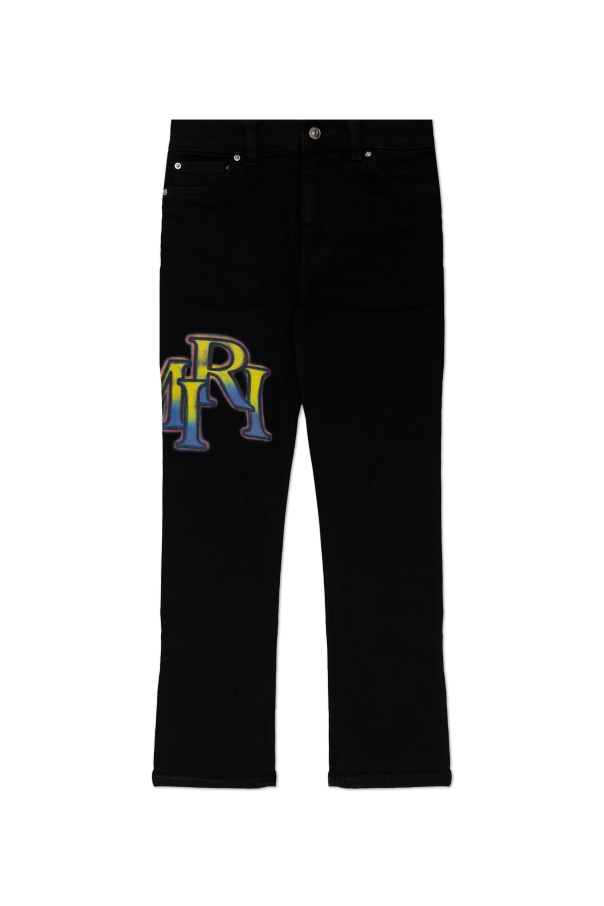 T-shirt with a colorfully printed logo od Amiri Kids
