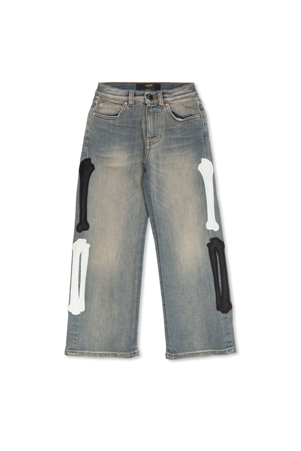 Jeans with patches od Amiri Kids