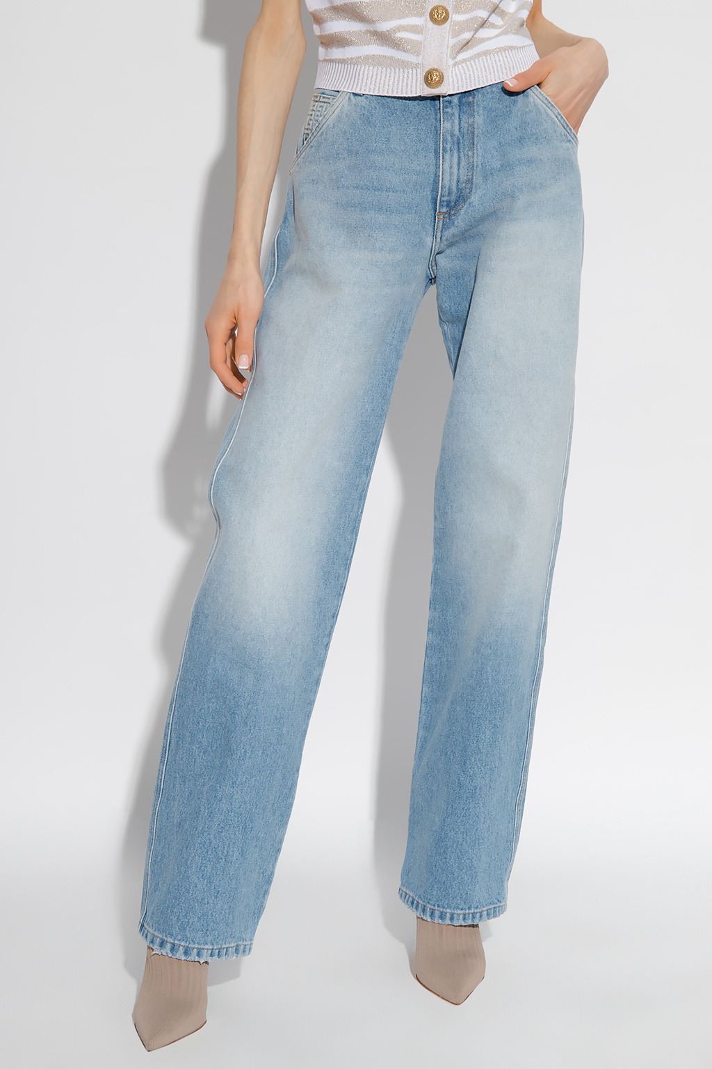 Balmain High-rise loose-fitting jeans