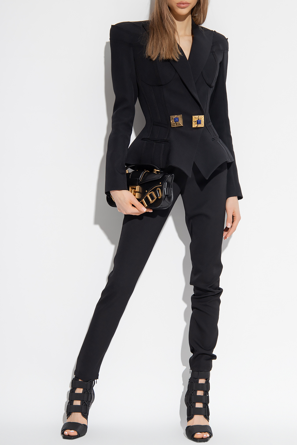 Balmain High-rise wool trousers