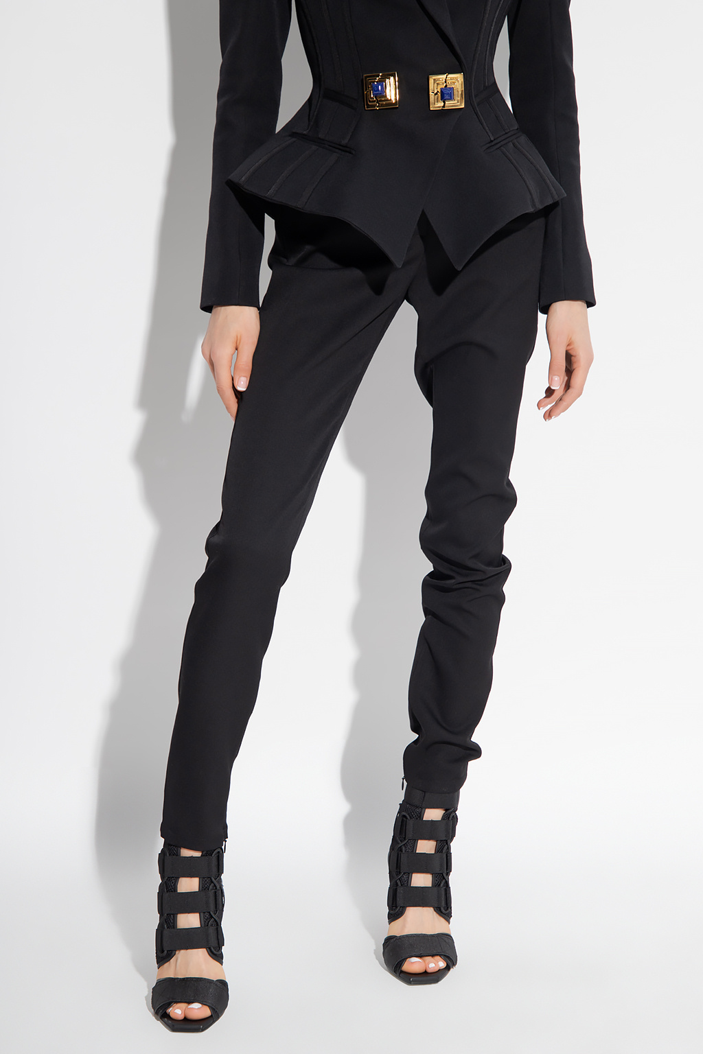 Balmain High-rise wool trousers