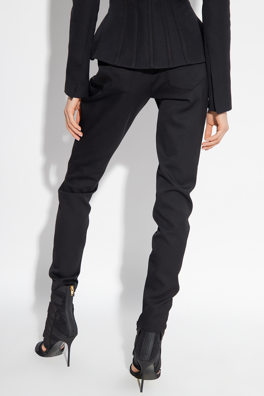 Balmain High-rise wool trousers