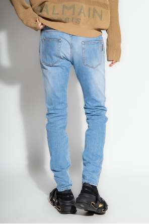 balmain zip-fastening Jeans with logo