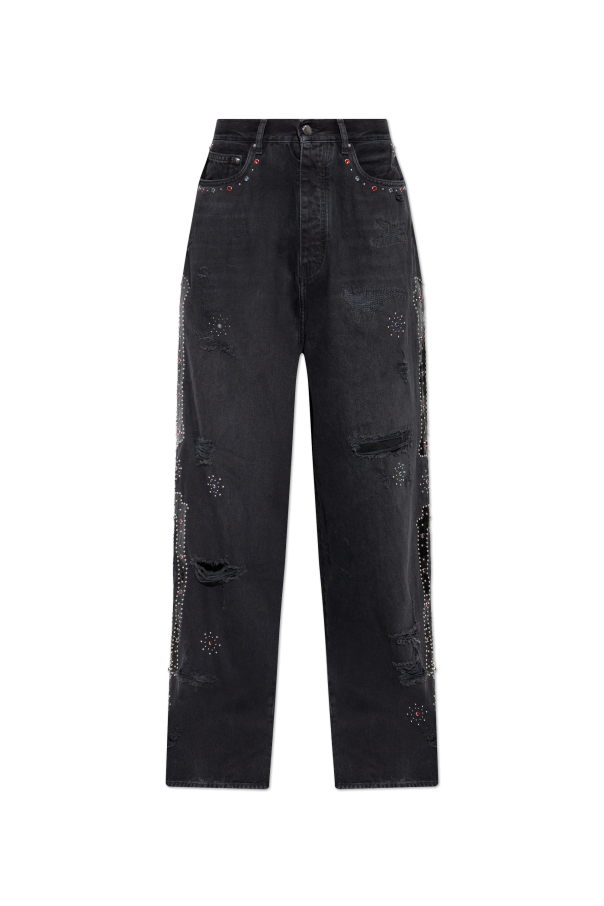 Jeans with appliqués od Amiri