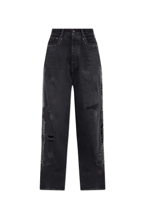 Jeans with appliqués