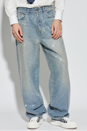 Amiri Jeans mit schimmernden Kristallen