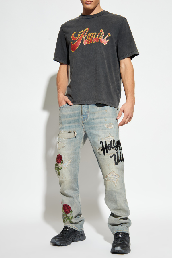 Amiri Jeans with shimmering appliqués