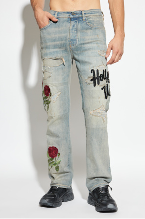 Amiri Jeans with shimmering appliqués