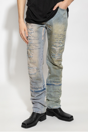 Who Decides War Jeans with glossy appliqués
