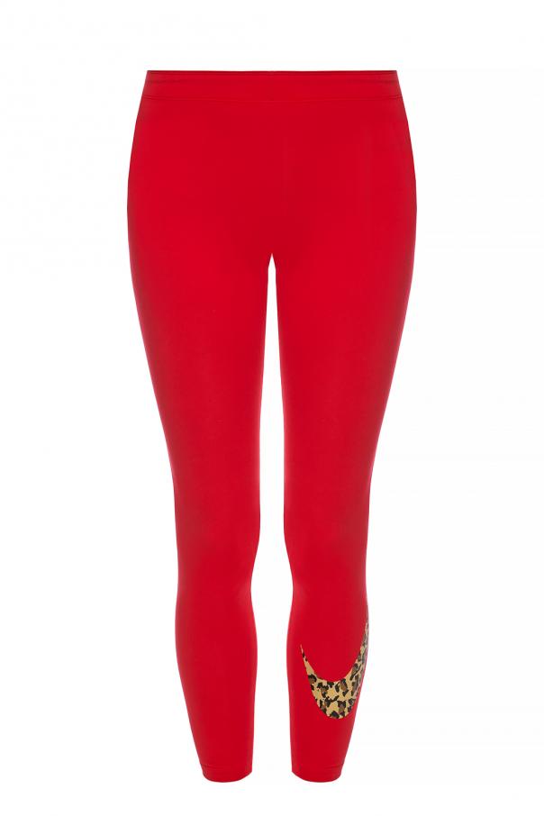 red nike animal print leggings