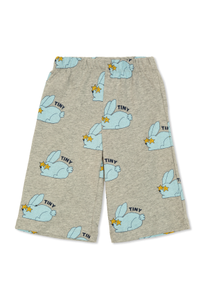 Pants with rabbit motif