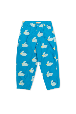 Pants with rabbit motif