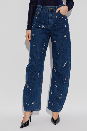 Self-Portrait Jeans with shimmering appliqués