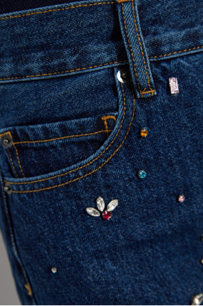 Self-Portrait Jeans with shimmering appliqués