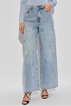 Self-Portrait Jeans with shimmering appliqués