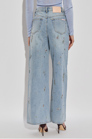 Self-Portrait Jeans with shimmering appliqués