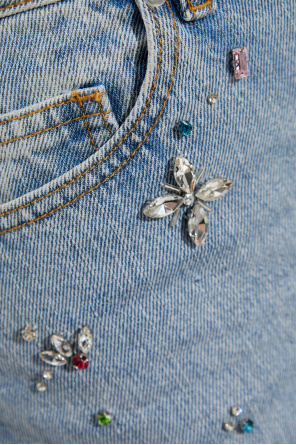 Self-Portrait Jeans with shimmering appliqués