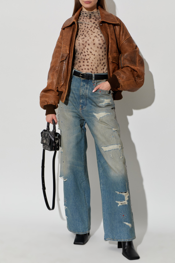 Amiri Jeans mit glänzenden Applikationen