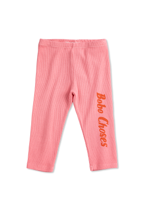 Ribbed leggings with logo