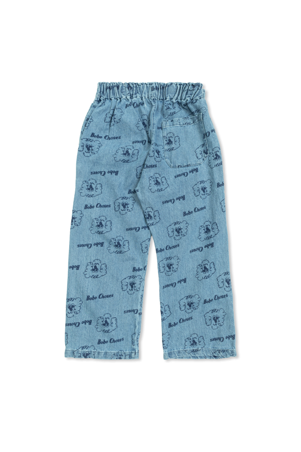 Bobo Choses Jeansowe spodnie z nadrukiem